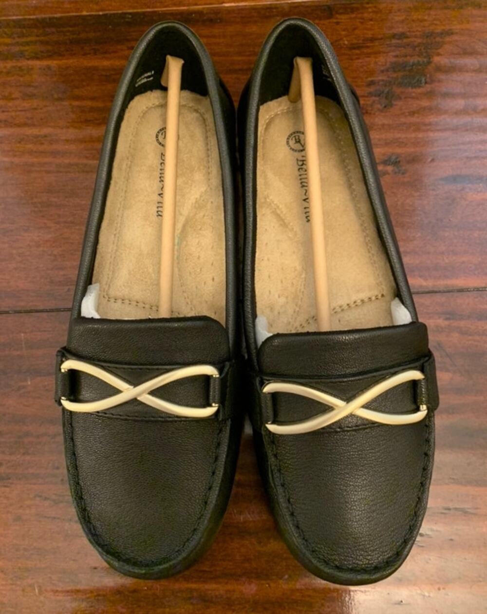 BELLA VITA Womens WIDE WIDTH Leather Susmita Slip-on Loafers Shoes Size 8W | NEW